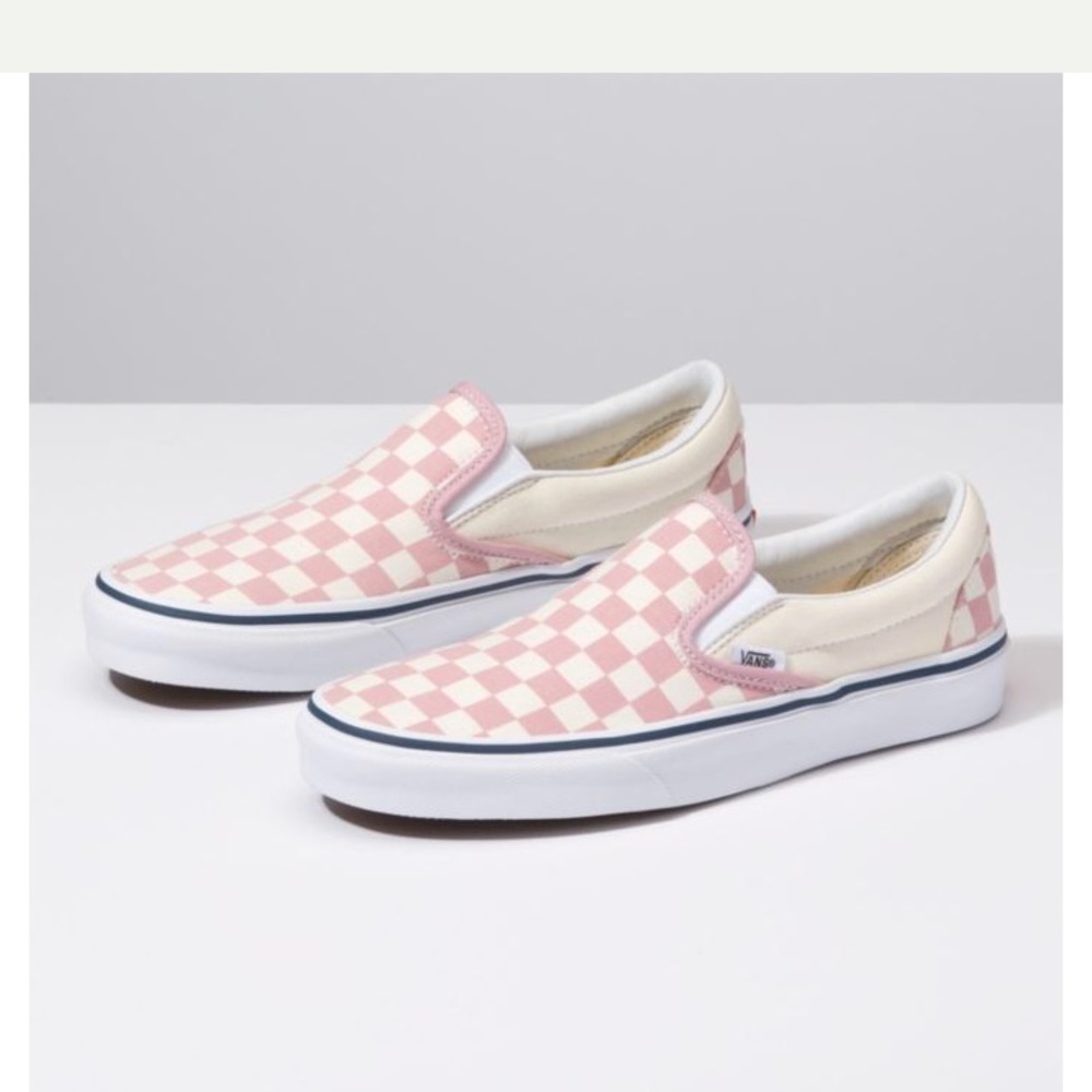 Pink checkerboard vans ONLY WORN ONCE